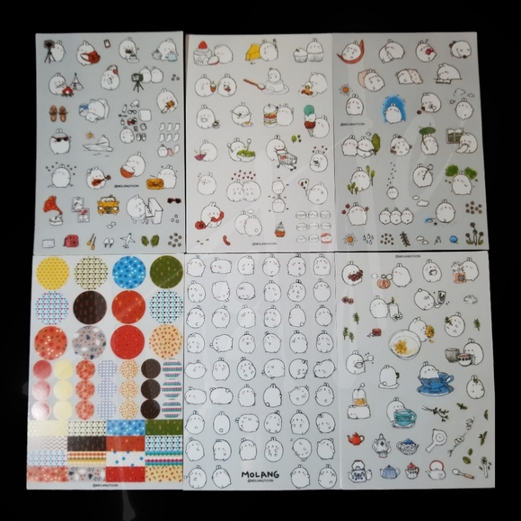 ⭐️3/$20⭐️ Molang Transparent Sticker Sheets - Picture 2 of 2